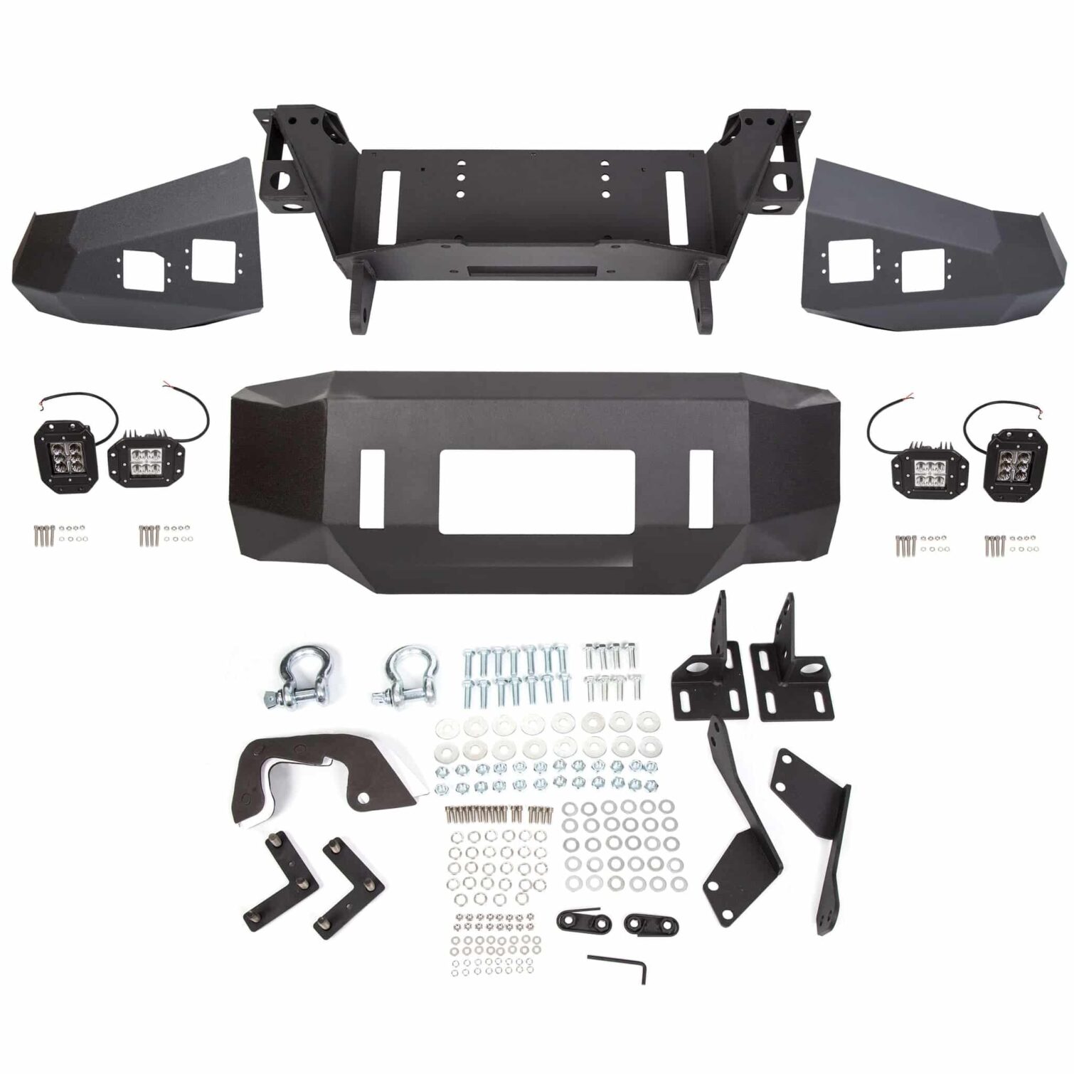 Offroad Front Bumper for 2007-2013 Toyota Tundra Steel Winch Black Powder - Image 12