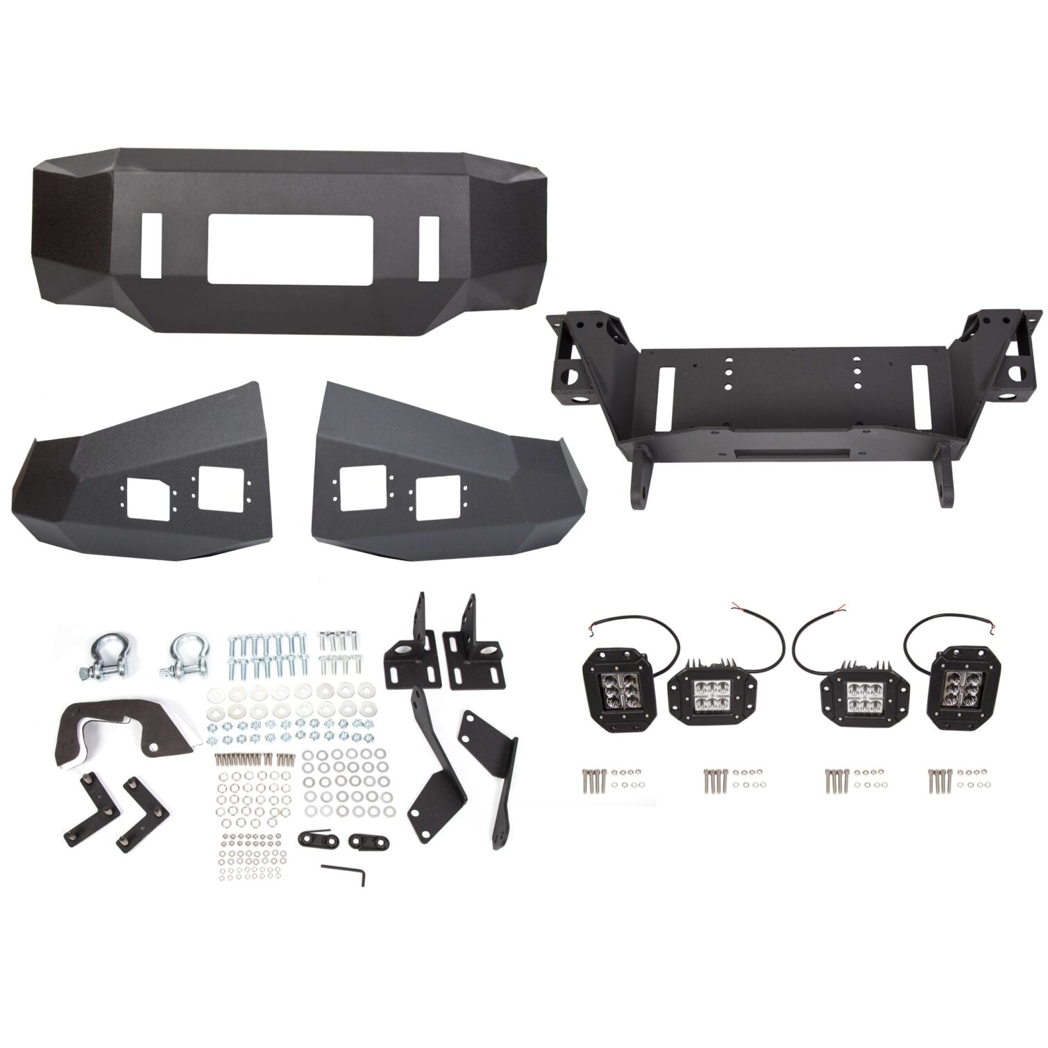 Offroad Front Bumper for 2007-2013 Toyota Tundra Steel Winch Black Powder - Image 11