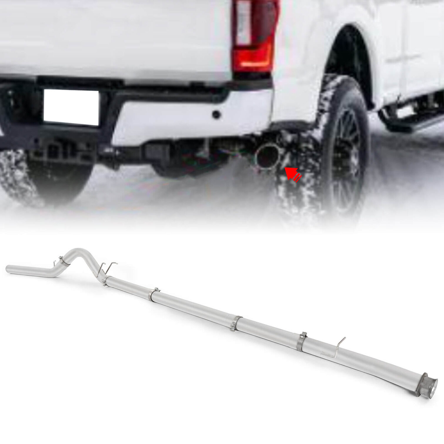 4" AL Exhaust w/o Muffler For Ford Powerstroke 6.4L(2008-2010) - Image 8