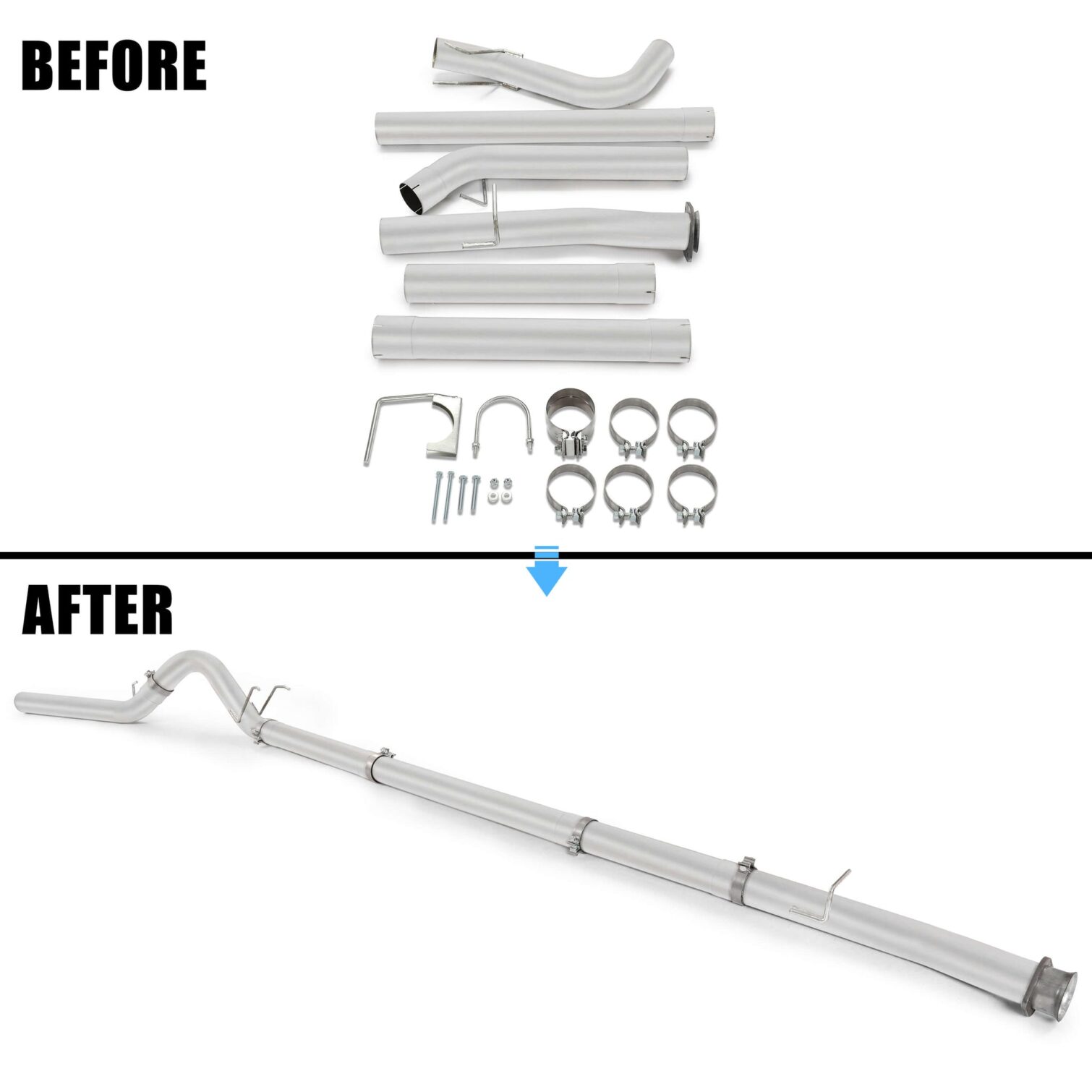 4" AL Exhaust w/o Muffler For Ford Powerstroke 6.4L(2008-2010) - Image 7