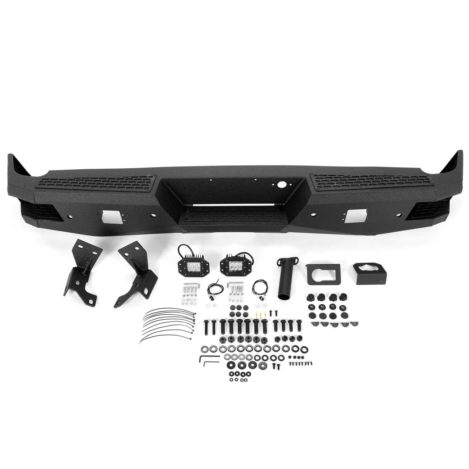 Heavy-Duty Rear Bumper Black For Chevy Silverado and GMC Sierra 1500 2007-2018 - Image 12