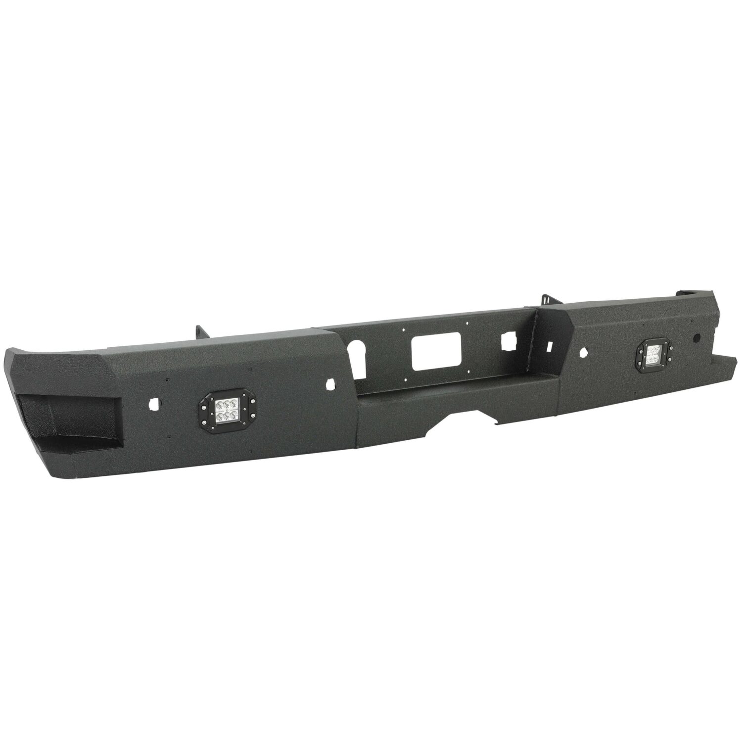 Off-Road Rear Bumper Heavy-duty Steel Compatible with 2014-2019 Chevy Silverado GMC Sierra 1500 2500 HD 3500 HD with 2 LED - Image 2
