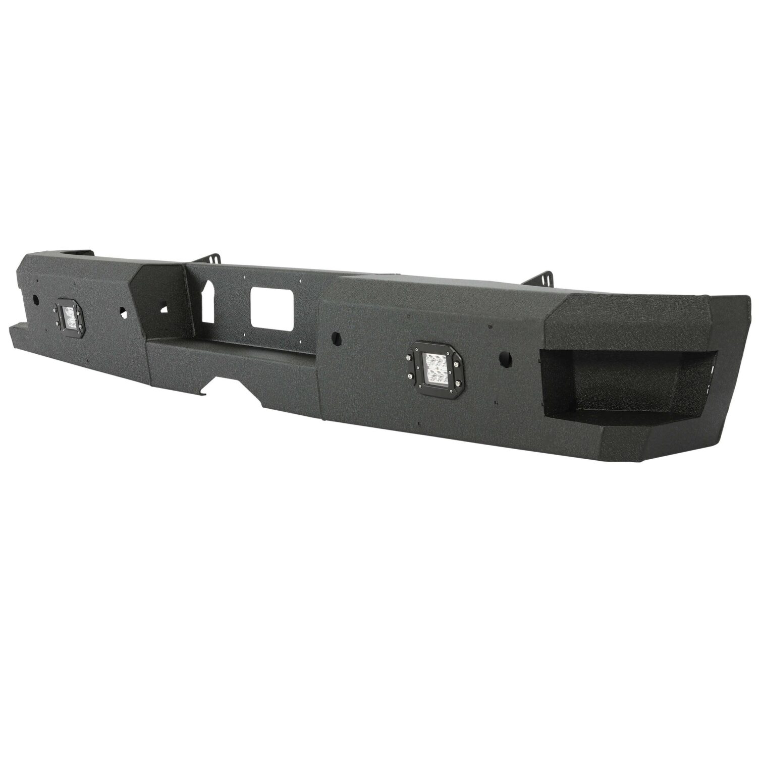Off-Road Rear Bumper Heavy-duty Steel Compatible with 2014-2019 Chevy Silverado GMC Sierra 1500 2500 HD 3500 HD with 2 LED - Image 3