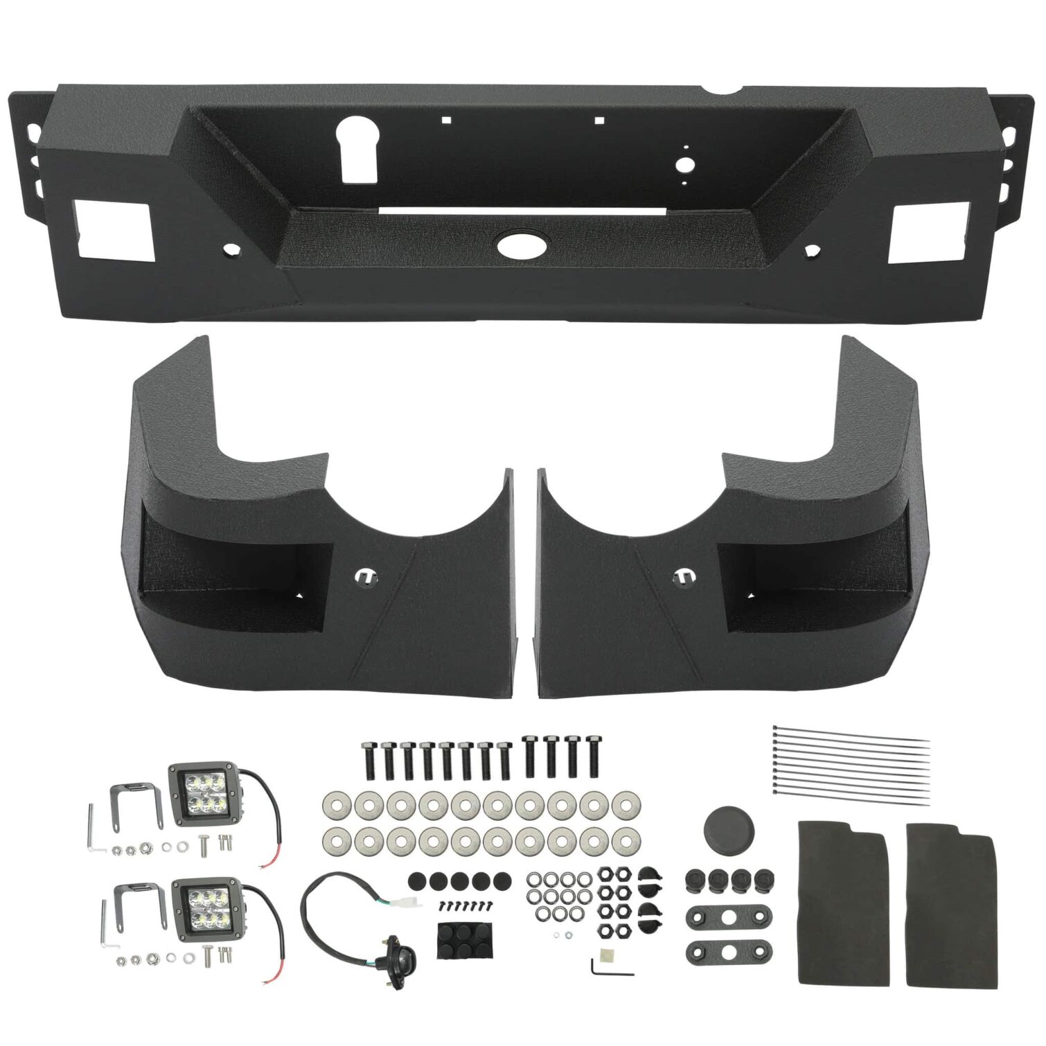 Truck Black Steel Rear Bumper for 2009-2018 Dodge Ram 1500 Face Bar Guard Step - Image 15