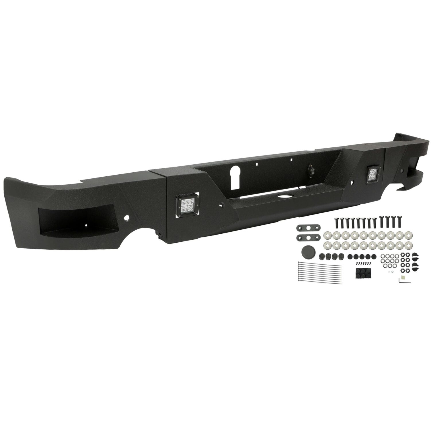 Truck Black Steel Rear Bumper for 2009-2018 Dodge Ram 1500 Face Bar Guard Step - Image 10