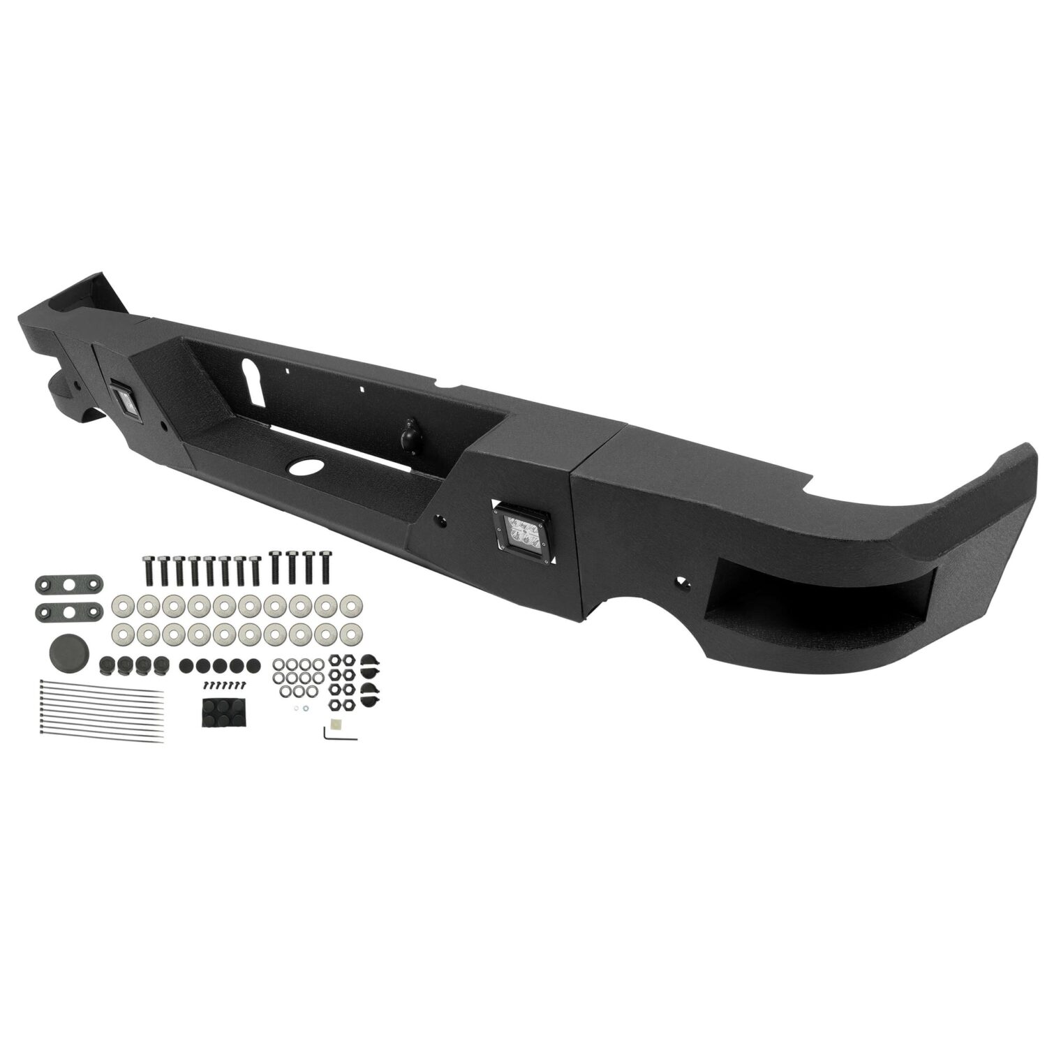 Truck Black Steel Rear Bumper for 2009-2018 Dodge Ram 1500 Face Bar Guard Step - Image 11