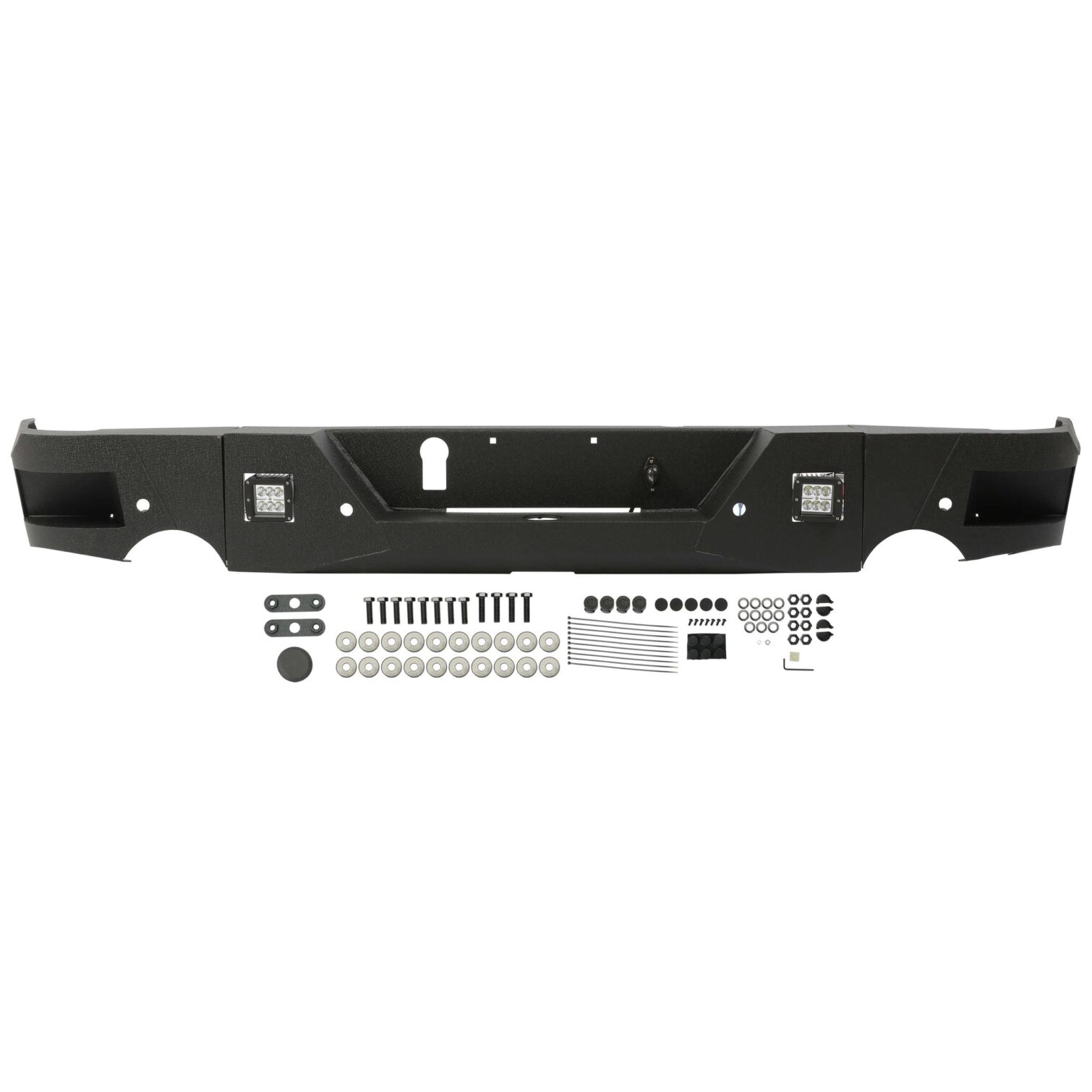 Truck Black Steel Rear Bumper for 2009-2018 Dodge Ram 1500 Face Bar Guard Step - Image 12