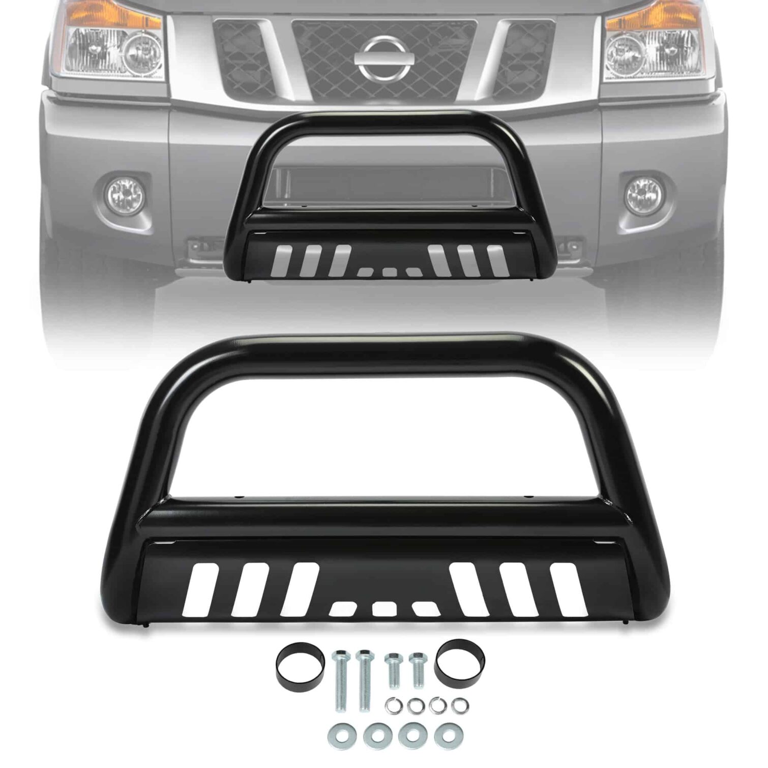 Bumper Bull Bar Tubing Front Grille Brush Guard Compatible with 2005-2015 Nissan Armada 2004-2015 Nissan Titan - Image 2