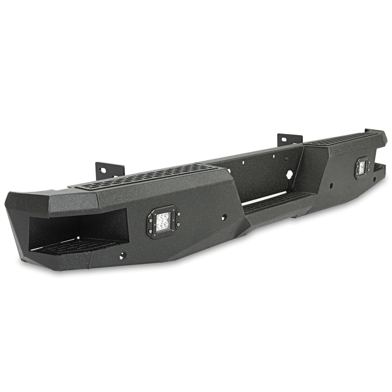 Off-road Rear Bumper Compatible with 1999-2016 Ford Super Duty F250 F350 with 2 LED Lights Powder coated Steel - Image 3