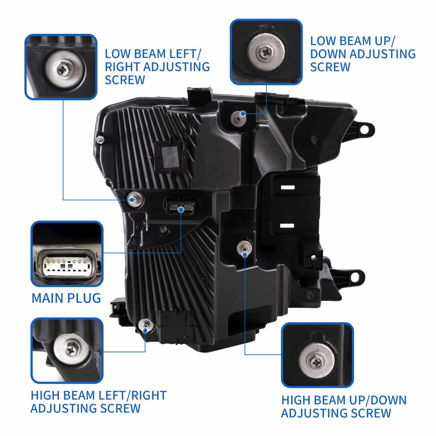 18-20 Ford F150 13th Gen Facelifted (Ⅱ) LED Dual Beam Projector HeadLights Black - Image 4