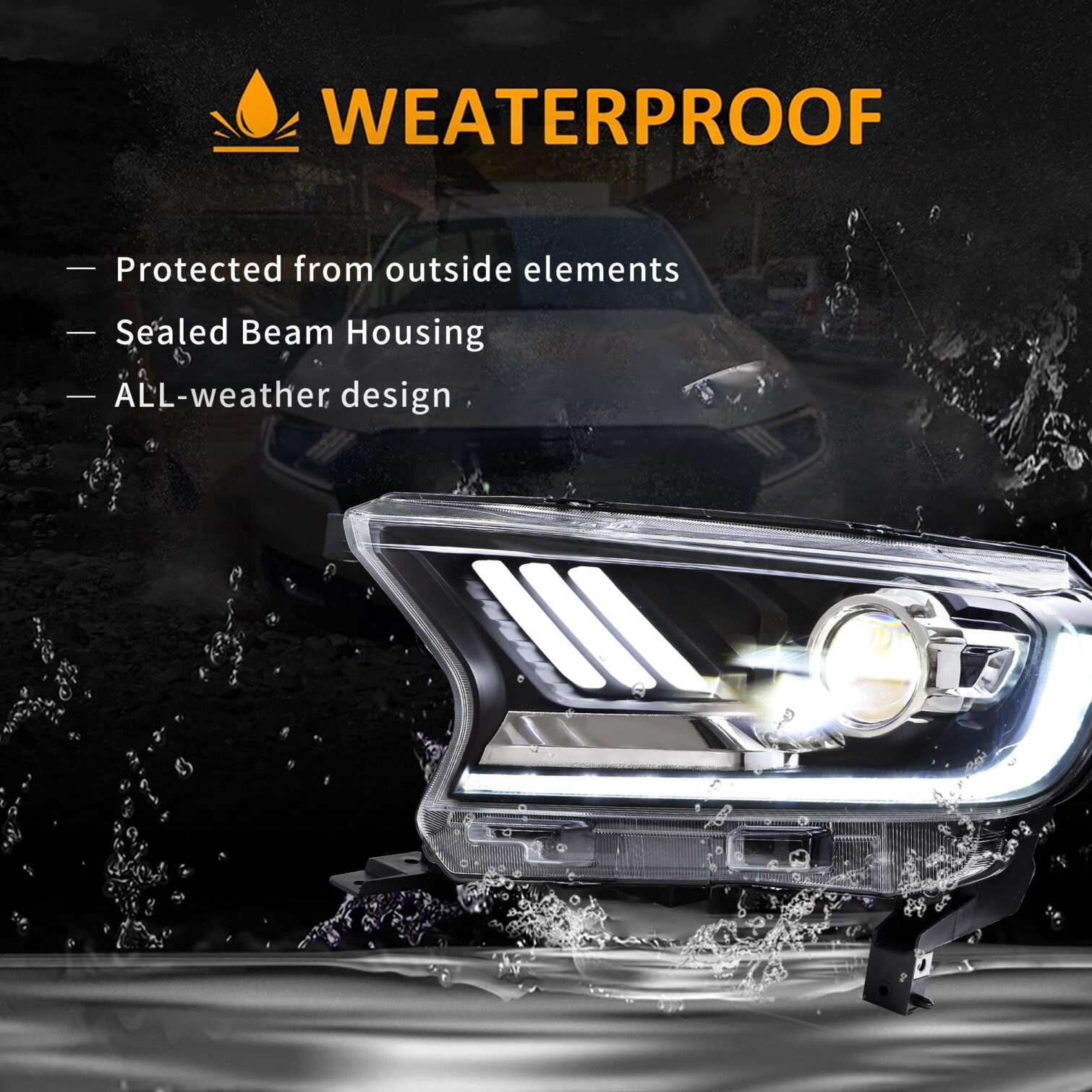 16-20 Ford Ranger PX2 PXS Headlights with Sequential Indicators - Image 7