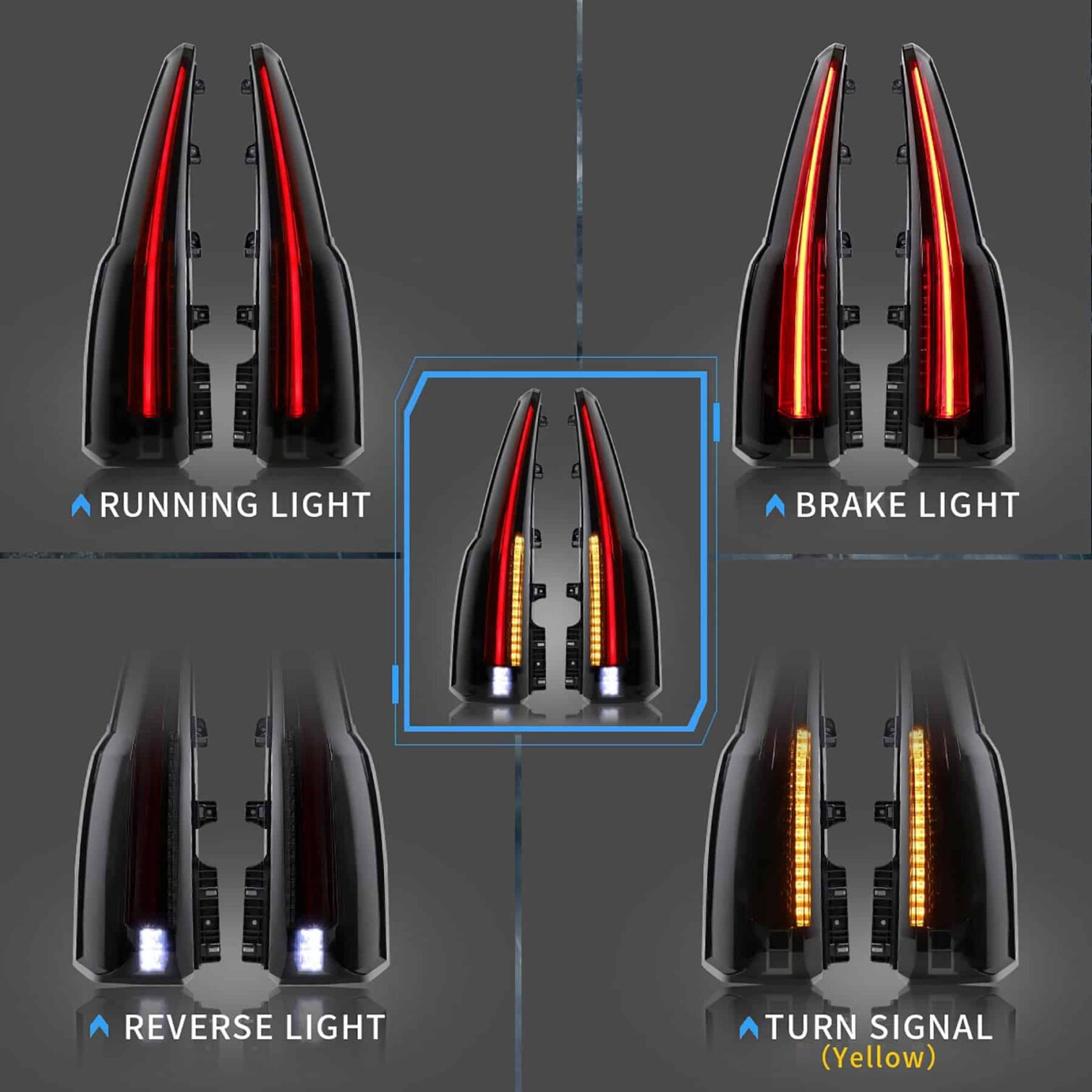 15-20 GMC Yukon 4th Gen (K2UG) LED Tail Lights - Image 6