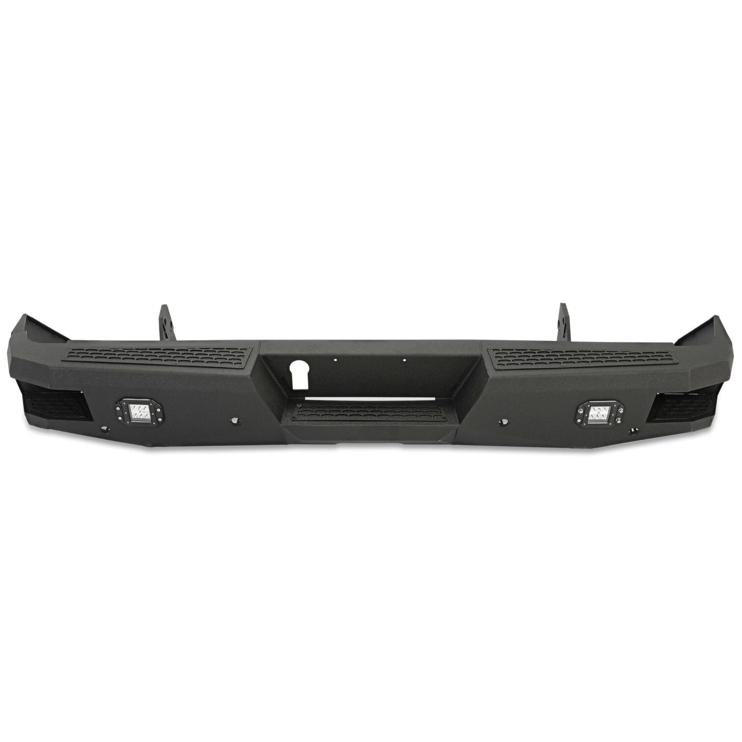 Off-road Rear Bumper Compatible with 2014-2021 Toyota Tundra 2WD/4WD with 2 LED Lights Powder Coated Steel