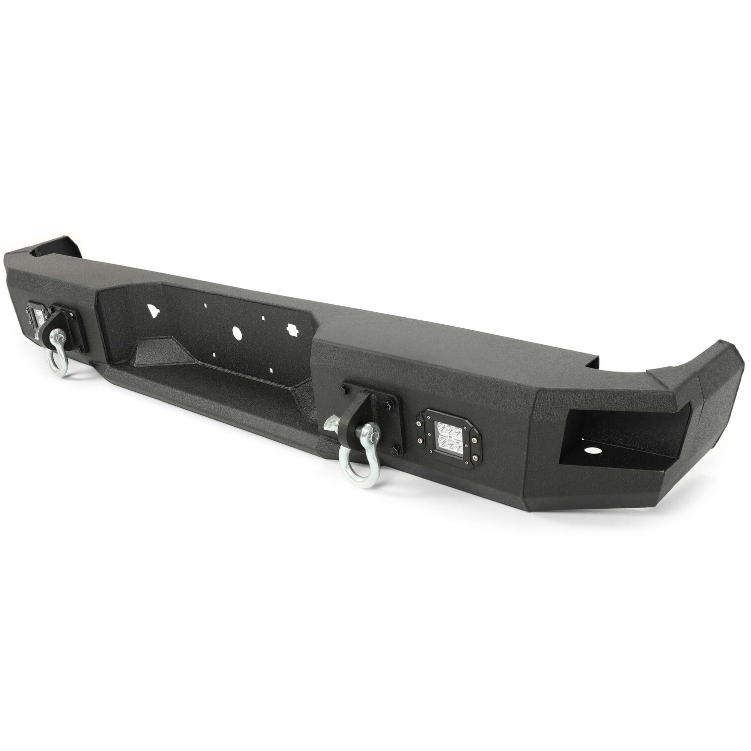 Rear Bumper Black Steel compatible with 2009-2014 Ford F150 Fits Models without Rear Sensors - Image 4