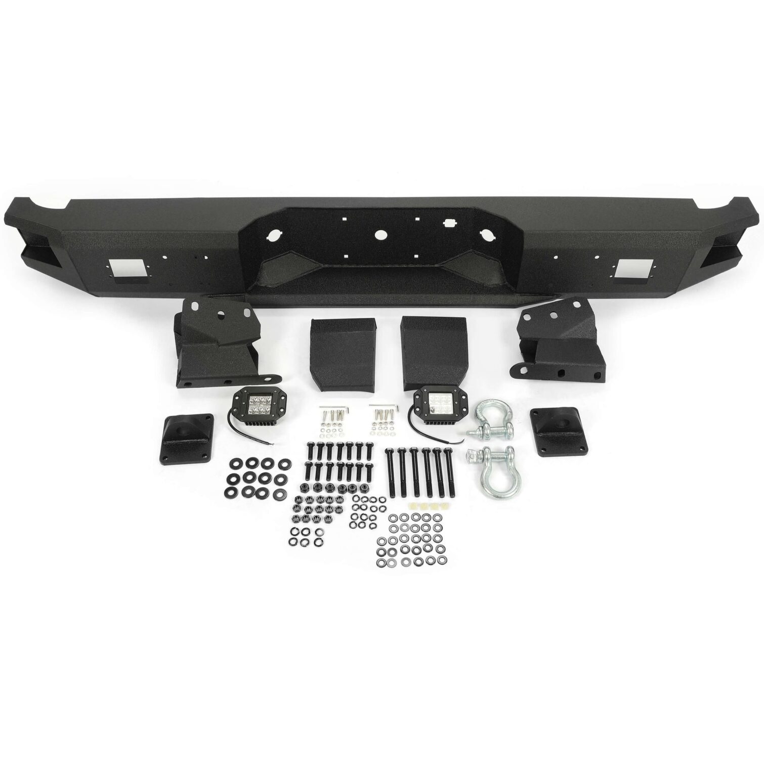 Rear Bumper Black Steel compatible with 2009-2014 Ford F150 Fits Models without Rear Sensors - Image 10