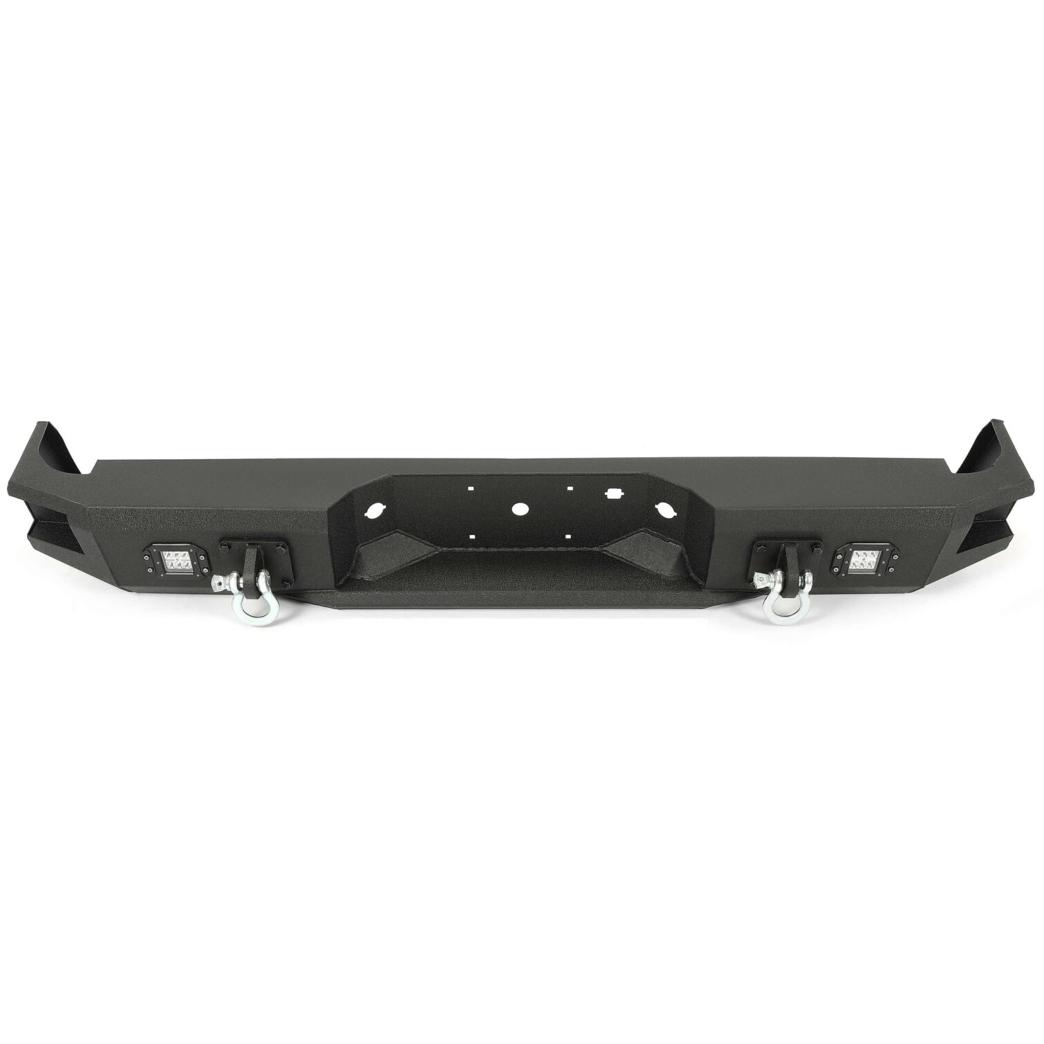 Rear Bumper Black Steel compatible with 2009-2014 Ford F150 Fits Models without Rear Sensors