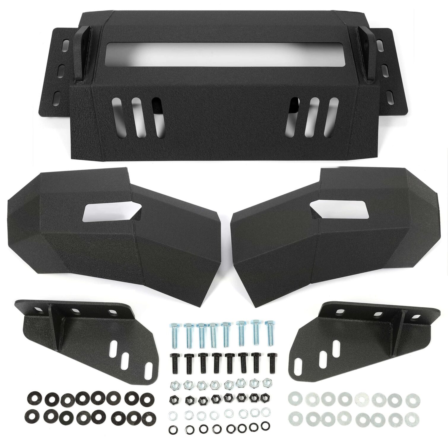 Front Bumper 3-Pieces with D-Rings Compatible with 2007-2010 Chevrolet Silverado 2500 3500 - Image 9