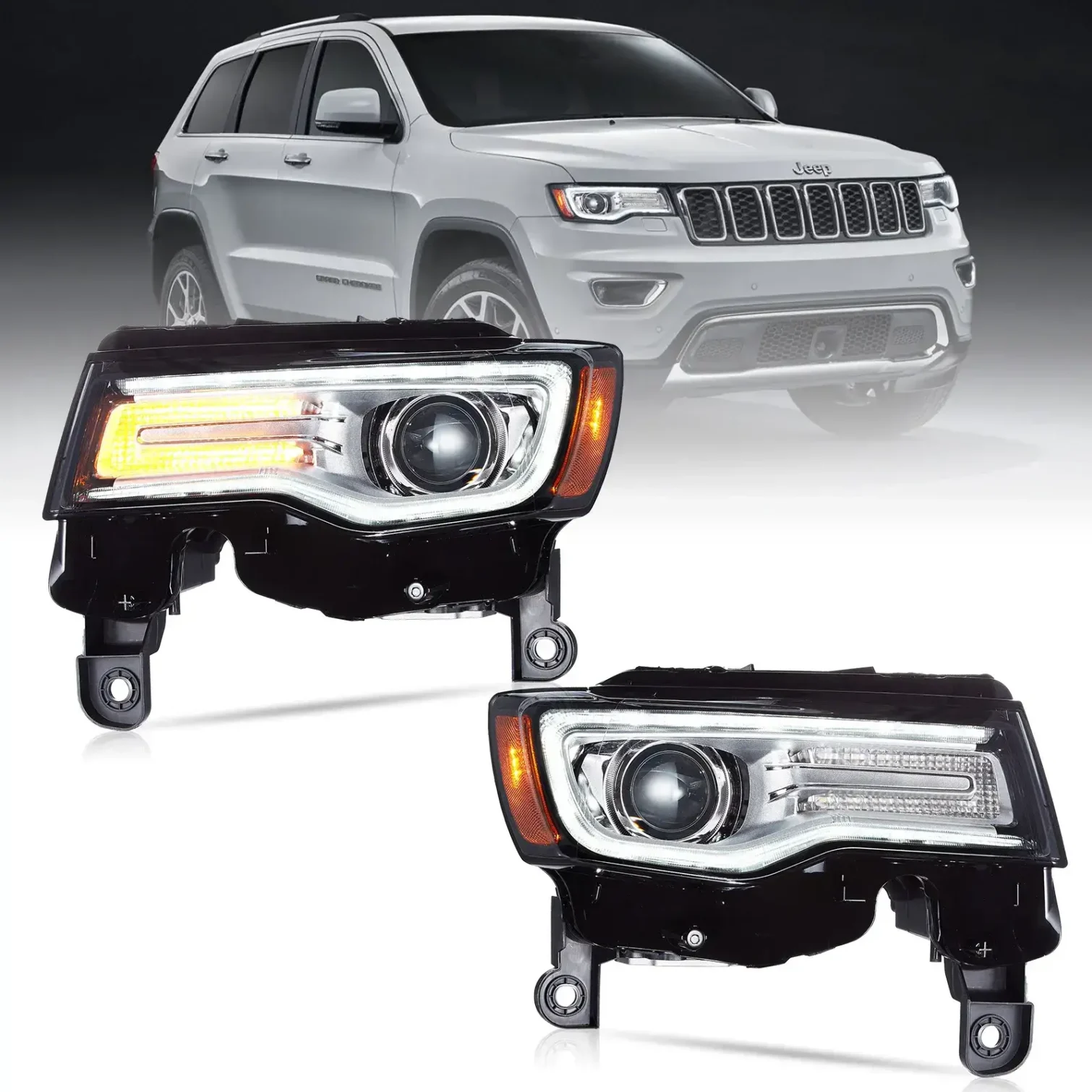14-22 Jeep Grand Cherokee (WK2) Headlights Full LED With Startup Animation/ Blue DRL - Image 6