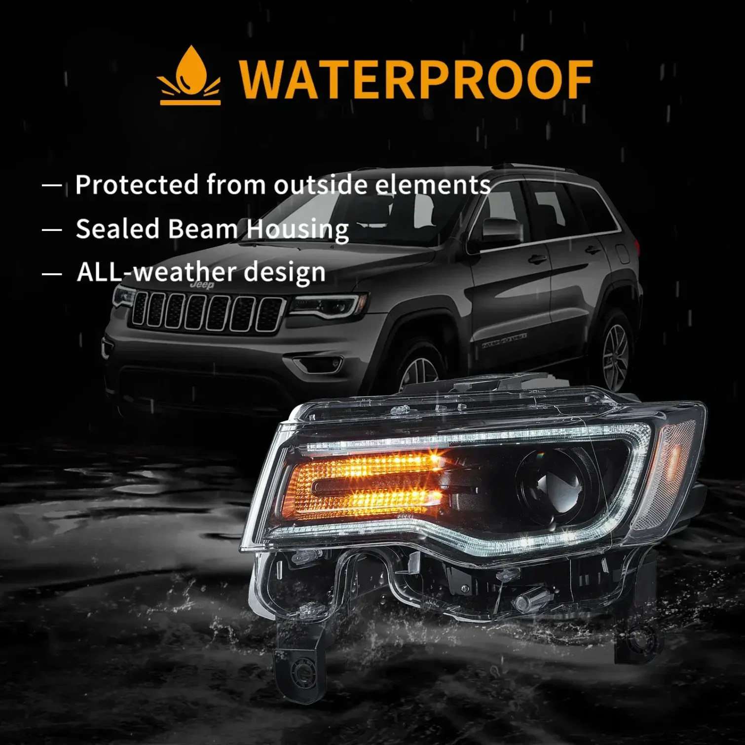 14-22 Jeep Grand Cherokee (WK2) Headlights Full LED With Startup Animation/ Blue DRL - Image 12