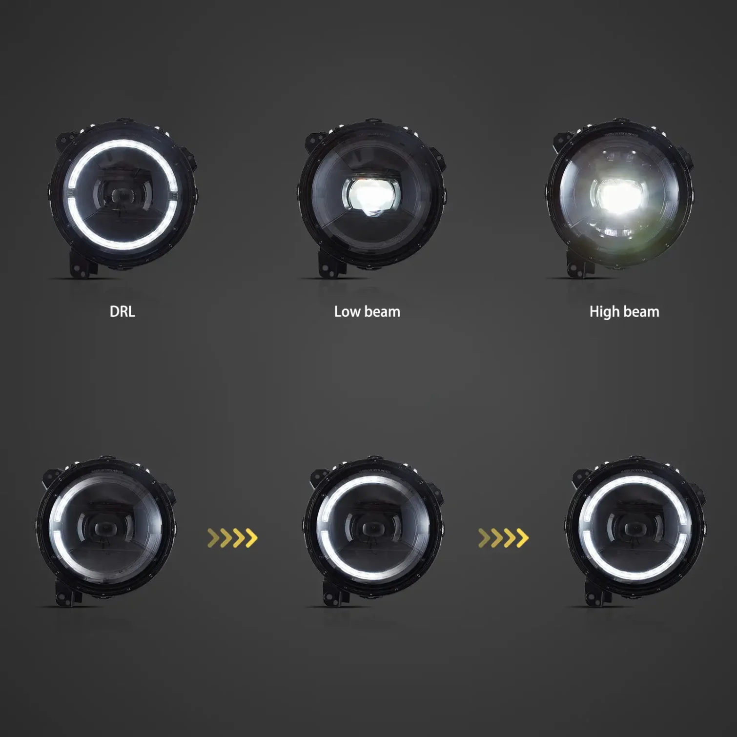 18-Up Jeep Wrangler JL JLU JT Rubicon Full LED Headlights With Start-up animation - Image 5