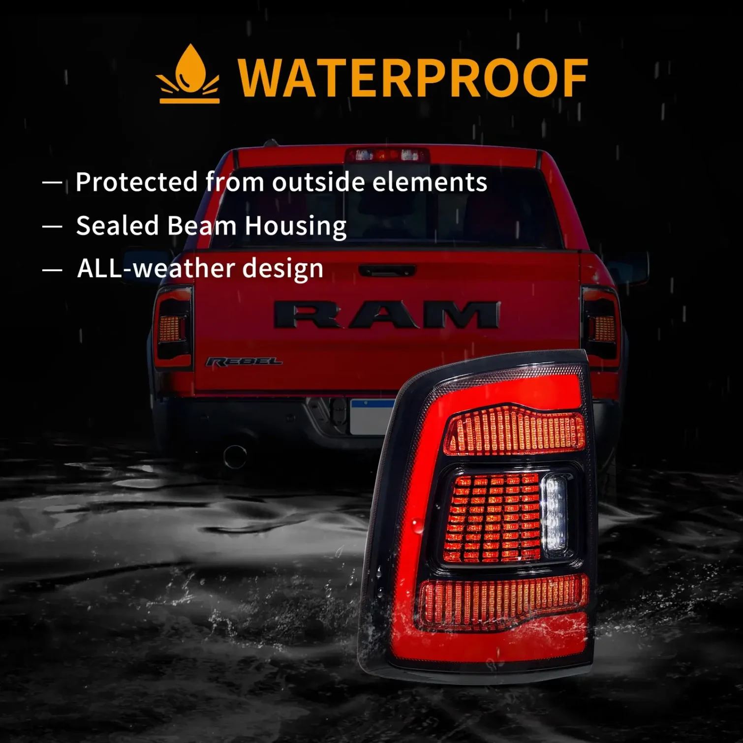 09-18 Dodge Ram 1500/2500/3500 II LED Tail Lights With Red Turn Signal - Image 6